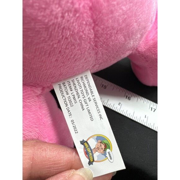 Pink Plush Dog Toy With Red & White Striped Shirt & Brown Ears Pillow Gift - Picture 4 of 8